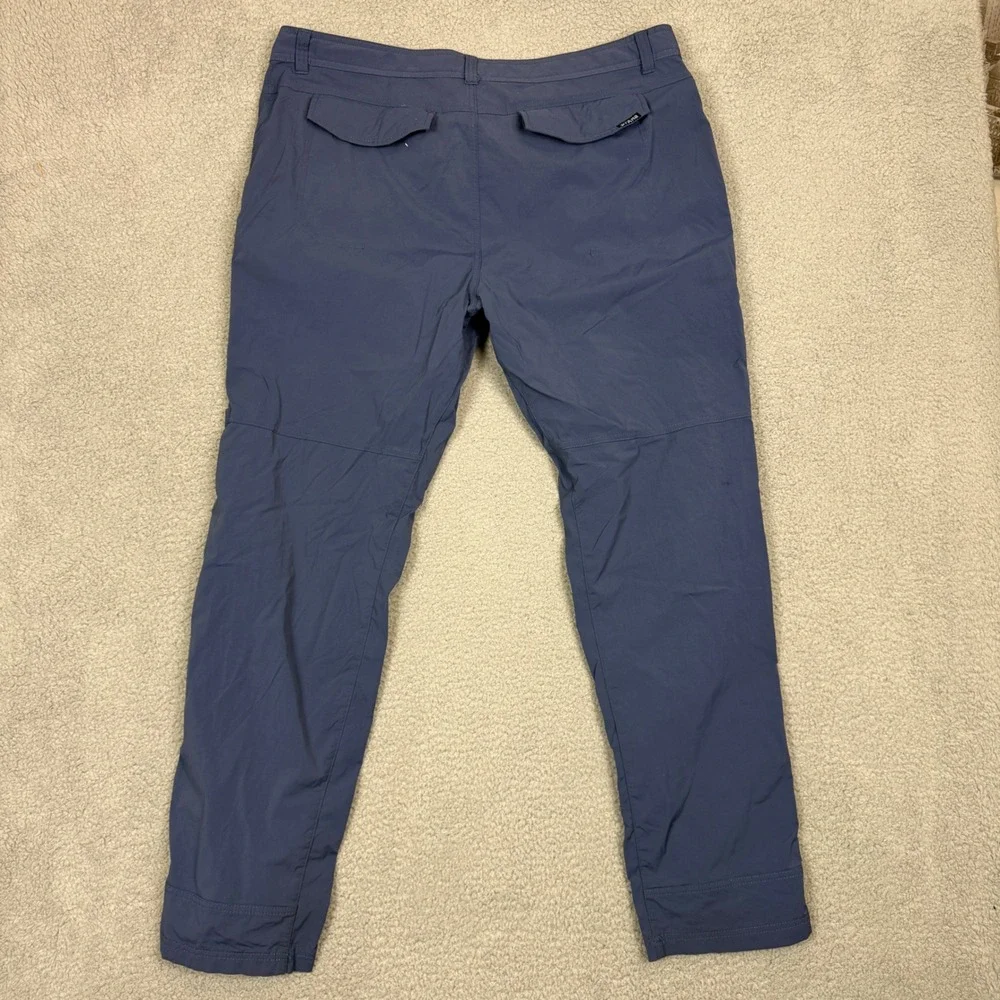 Prana Zion Mens Cargo Hiking Pants Blue Grey Stretch Nylon Belted Outdoor 38x32